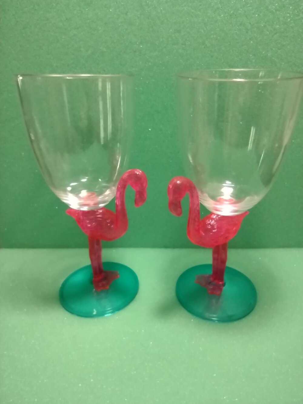 Set Of 2 Tropical Flamingo 20Oz Acrylic Wine Glass